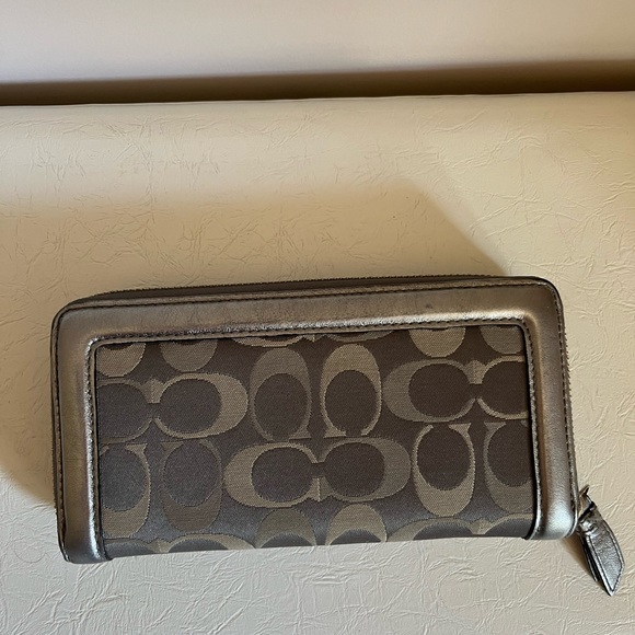 Coach Monogrammed Wallet - Metallic Gray - Picture 7 of 8